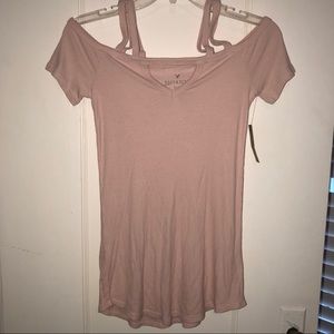 American eagle ribbed peek a boo shoulder tank